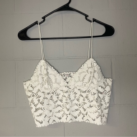 Free People Intimately Cami Lace Lacey Bralette in white || size small - Picture 3 of 6